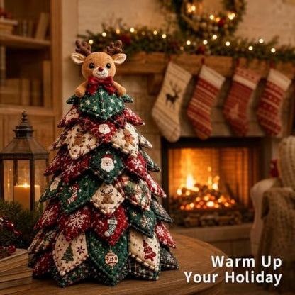 Quilted Christmas Tree Kit – Pre-Cut Fabric & Foam Cone DIY Tabletop Decoration with Tree Topper, No-Sew Holiday Craft Kit for Adults & Kids, Christmas Tree Decorations for Home, Party & Gifts (set6) - Image 6