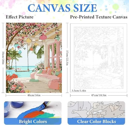 ZRIZQ Landscapes Paint by Numbers Kit for Adults Beginner,Scenery,16x20 - Image 2