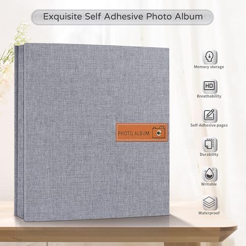 Popotop Large Photo Album Self Adhesive 4x6 5x7 8x10 Scrapbook Album DIY Picture Book,Gifts for Mom,Family Baby and Wedding,with Metal Pen and Plastic Board - Image 2