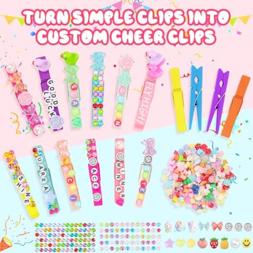 1350Pcs Volleyball Clips Decorating Kit with 3-Tier Box, DIY Cheer Pins Spirit Clips Supplies, 80 Wooden Cheer Clothes Pins for Crafts, Cheer Clips Kit for Volleyball Tournaments Team Gifts Bulk - Image 5