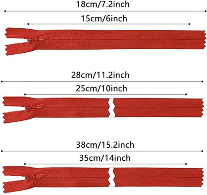 Invisible Zippers for Sewing, DOITEM 45pcs 6 Inch 10 Inch 14 Inch Invisible Multicolor Nylon Coil Zippers for Sewing and Crafts 15 Colors