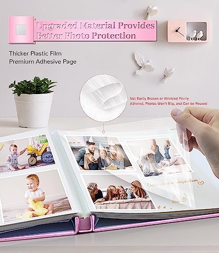 Artfeel Photo Album Self Adhesive Scrapbook Album for 3x5 4x6 5x7 8x10 Pictures,40 Pages Linen Cover with Display Window DIY Photo Book,Ideal Gifts for Family Travel Wedding Baby - Image 3