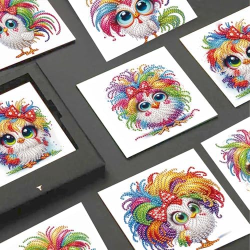 JISHSHAY 6 PCS Diamond Painting Greeting Cards Chick Diamond Art Birthday Cards with Envelopes Mosaic Kits for Adults Gem Art Gem Painting for Thanksgiving Anniversary Graduation All-Occasion - Image 4