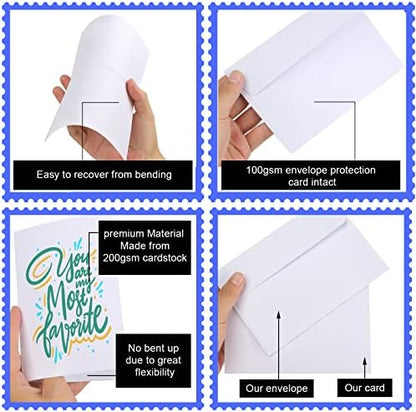 Blank Cards and Envelopes 4x6, 30 Pack White Invitation Cardstock with 30 Pack Envelopes, Thank you Blank Greeting Cards, for All Occasions DIY, Print custom - Image 5