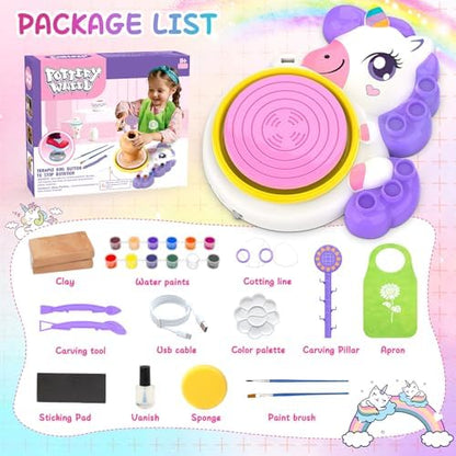 Pottery Wheel for Kids, Unicom Craft Kit Arts and Crafts for Kid Ages 6-12 - Image 2