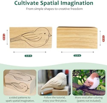 Wood Carving Kit for Beginners, Essential Wood Whittling Kit for Beginners, Knife Tools Accessories, Balsawood and Basswood Blocks, Bird Carving Video Tutorial, DIY Kits for Adults Hobbies - Image 4