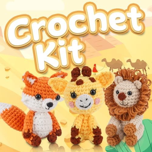 Crochet Kit for Beginners Crochet Animal Kit Crafts for Adults with Step by Step Video Tutorial Hobbies for Women Crochet kit Crochet Animals Beginner Crochet kit DIY Knitting Supplies - Image 3