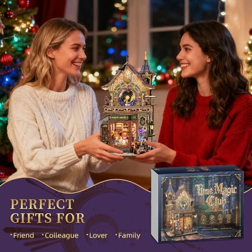 SUNNINO Miniature Dollhouse Kit, Time Magic Club Book Nook Craft for Adults - Image 6