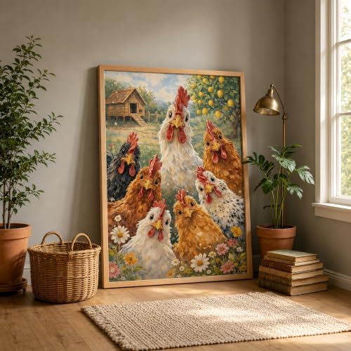 Mosaflare Chicken Stamped Cross Stitch Kits for Beginner 12x16 Inch - Image 3
