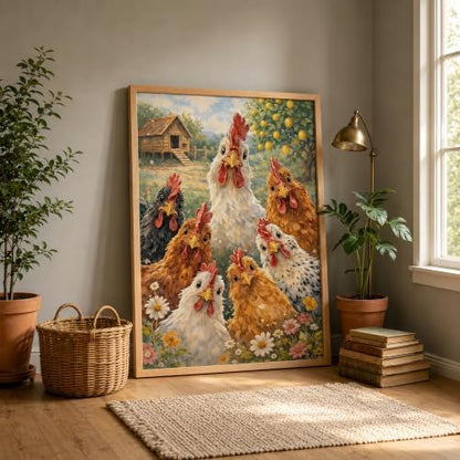 Mosaflare Chicken Stamped Cross Stitch Kits for Beginner 12x16 Inch - Image 3