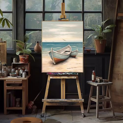 Natuyalo Boat Paint by Numbers Kit for Adults - Beach Seascape Paint by Number on Canvas Without Frame, DIY Acrylic Painting for Ideal Gift Home Wall Decor (16x20 Inch) - Image 4