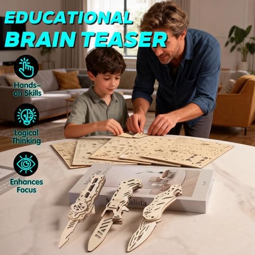 3D Wooden Puzzles for Adults – 6 Knife-Shaped Puzzles with 266 Pieces - Image 5