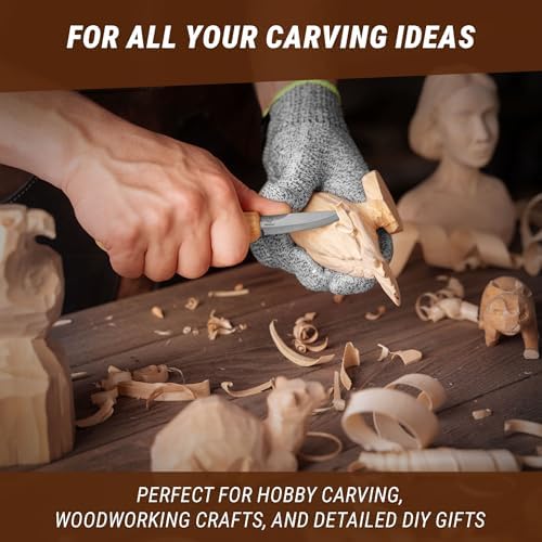 BeaverCraft Sloyd Scandi Grind Whittling Knife C1M Basswood Carving Blocks 7PCS Whittling Wood Kit - Image 2