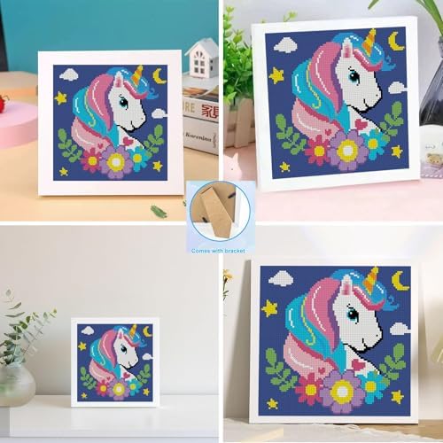 Lzyueyuan Cross Stitch Kits for Beginners,Unicorn Stamped Cross Stitch for Adults with Framed,Crafts for Girls 8-12 Embroidery Kit,11CT Cross-Stitch Arts and Crafts for Adults 8.7inX8.7in - Image 3