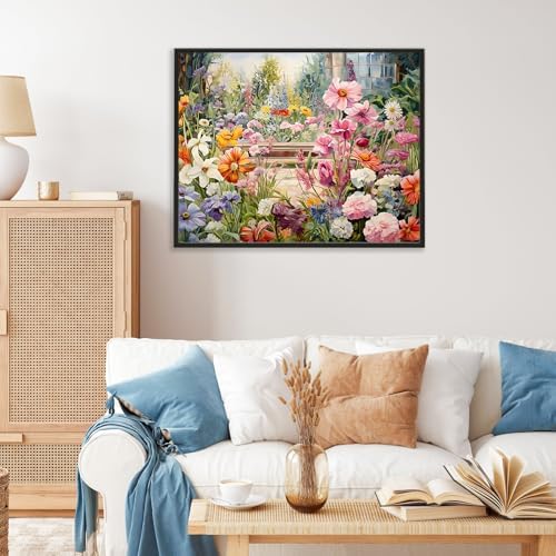 Paint by Numbers Kit for Adults, Garden Flowers Number Painting Canvas Kit - Image 2