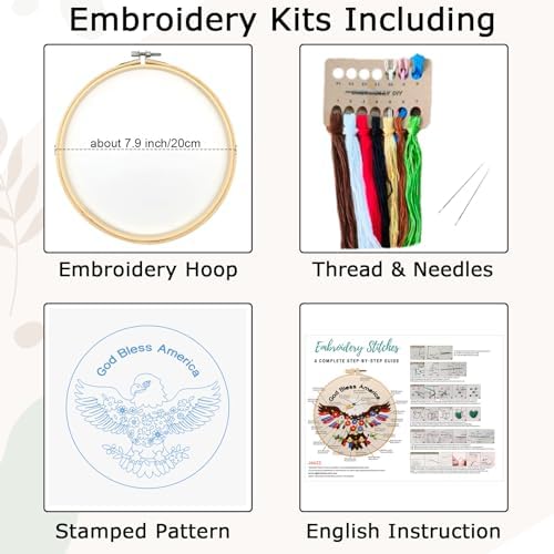 Nuberlic Embroidery Kits for Beginner Adults,God Bless - Image 6