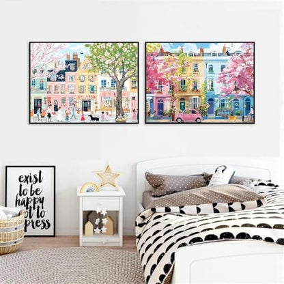 Clendo 4 Packs City Scene Paint by Numbers Kits for Adults, DIY Paris Street Adult Paint by Number Kits on Canvas, Easy Acrylic Painting Kits for Home Decor 12x16 Inch(Without Frame) - Image 5