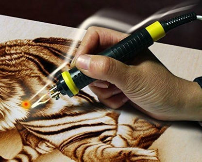 Wood Burning Machine Kit 110v 50w Pyrography Dual Pen Wood Burner Tool With Digital Temperature Adjustment Electric Woodburning Detailer For Wood Leather Gourd - Image 6