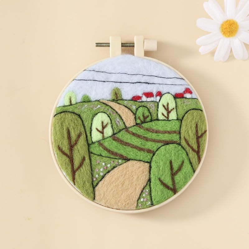 Hilsayum Wool Painting Kit Needle Felting Kit Wool Felt Painting Gifts for Adults,Needle Felt Supplies for Beginners,Home Decoration - Image 5