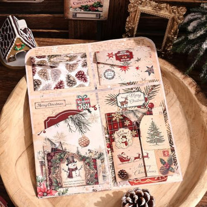 Vintage Christmas Scrapbooking Kit - 35 Large Material Paper for Journals - Image 6