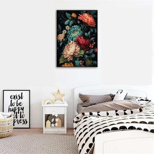 MaiMMaledy Paint by Numbers Kit for Adults Beginners Canvas Pictures with Framed Drawing Painting Acrylic Pigment with Wooden Triangle Easel Peony Flower 8Lx12W inch - Image 4