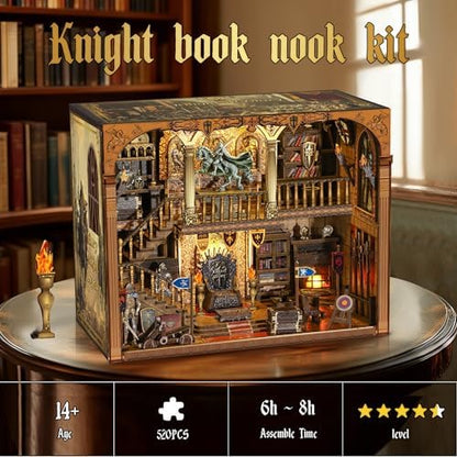 NookMaster Royal Knight Book Nook Kit, DIY Miniature Dollhouse Kit - Image 4