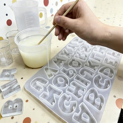 26 Letter Resin Mold with Hole Alphabet Epoxy Casting Mold - Image 3
