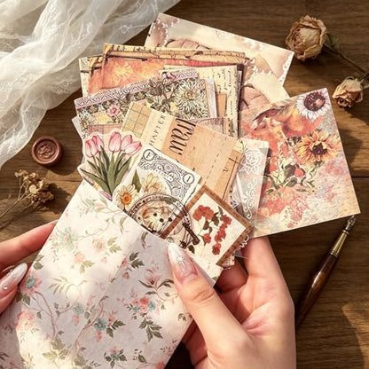 200Pcs Vintage Scrapbook Supplies, Nature Floral Stickers, Junk Journal Kit - Image 5
