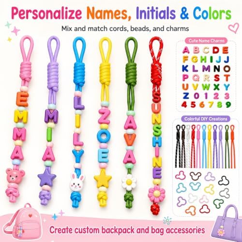 36Pcs Large Letter Beads Kit, Paracord Keychain Bag Charms - Image 6