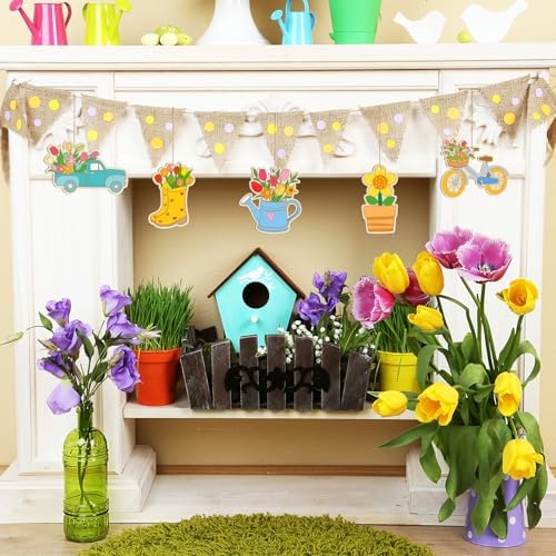 80PCS Wooden Spring Ornaments to Paint, 10 Styles DIY Blank Unfinished Wood Flower Cutouts Butterfly Ornament for Crafts Hanging Decorations, Cute Bee Flower Shape Home Decorations Gifts - Image 4