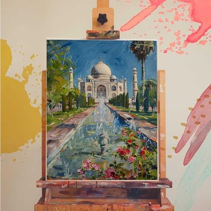 Paint by Numbers Kit for Adults Beginner, Landscape Paint by Numbers Castle, DIY Easy Acrylic Watercolor Oil Painting Kit with Brushes, Arts and Crafts for Adult for Home Wall Decor 24x32 in 9-45 - Image 3