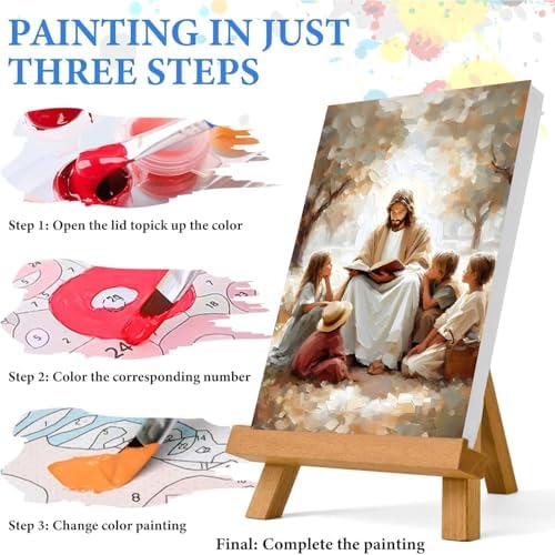 Jesus Paint by Numbers Kit for Adults Framed Canvas 12X16 in, Frameworkless - Image 6