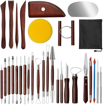 Amrules 31 Pcs Polymer Clay Sculpting Tools Kit for Adults, Red by Amrules