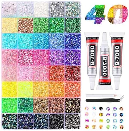 TICFICK Bedazzler Kit with Rhinestones, Colorful DIY Resin Jelly Rhinestones for Bedazzling, Multicolor Diamond Art Accessories, Bedazzler Kit with 3Pcs B7000 for Nail Art Crafts (32000) by Unknown