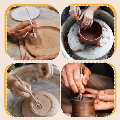 Pottery Ribbon Sculpting Tools Kit 14 PCS Clay Carving Tools - Image 7