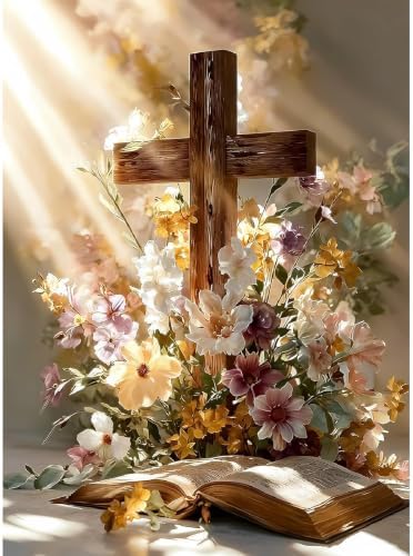 askkqtx Christian Stamped Cross Stitch Kits for Beginners Adults 12x16 in by askkqtx