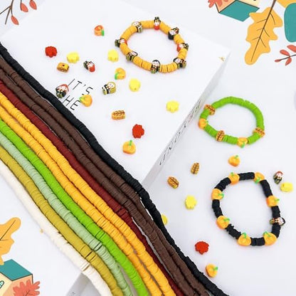 3600 PCS 10 Strands Fall Clay Beads for Jewelry Making, with 50pcs Autumn Clay Charms for Bracelets Making (Thanksgiving Day) - Image 5