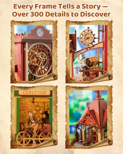 OZJAY Time Post Office DIY Miniature House Kit,3D Wooden Puzzles for Adults - Image 5