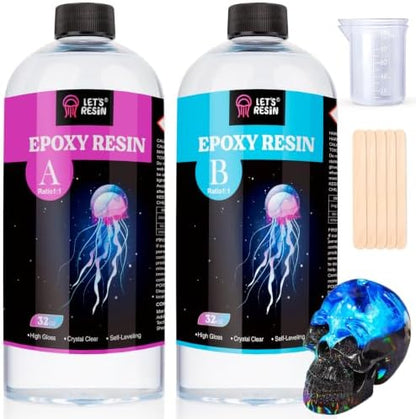 LET'S RESIN 1/2 Gallon Epoxy Resin,Crystal Clear Resin Epoxy Kit for Crafts by LETSRESIN