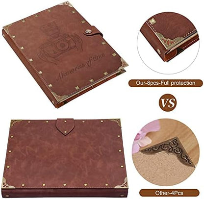 ZEEYUAN DIY Scrapbook Photo Album 60 Pages Leather Memory Photo Book 8.5x11 inch,Vintage Travelling Scrapbook Family Scrap Book Scrapbooking Supplies Kits for Couples - Image 6
