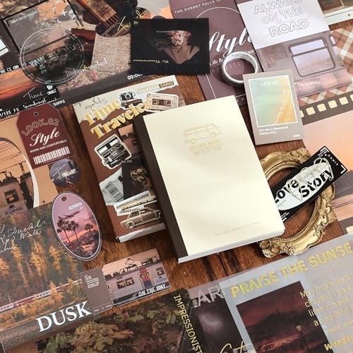Scrapbooking Supplies Kit, Aesthetic Daily Life Travel Scrapbook Kit for Bullet Junk Journal, Stationery, A6 Grid Notebook, Flower DIY Journaling Supplies, Birthday Craft Gift Teen Girl Women - Image 6