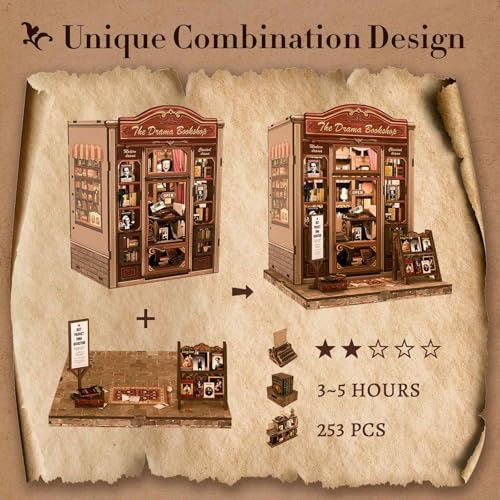Fsolis Book Nook Kit, 3D Wooden Puzzles for Adults - Image 3