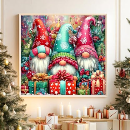 Reivworl Christmas Paint by Numbers Kit for Adults Beginners, Gnome Paint by Numbers, Adult Paint by Number Kits for Gifts and Home Wall Decor 16x16 Inch - Image 3