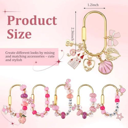 Sureio 333 Pcs Gold Brass Carabiner DIY Kit 12 Set Carabiner Bag Making - Image 2