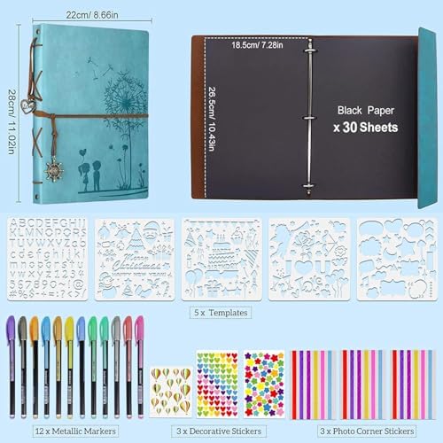 ZEEYUAN Love Scrap Book Photo Album Vintage Travelling Journal Scrapbook Album, Love Memory Photo Book Couples Scrapbook Supplies for Anniversary Mothers Day Scrap Books Gifts for Mom Grandma - Image 3