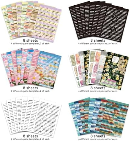 PRSTINCOL 2346PCS Quote Stickers,48 Sheets Scrapbook Supplies Kit Word Stickers for Journaling, Card Making, Vision Board Supplies for Adults Crafting - Image 5