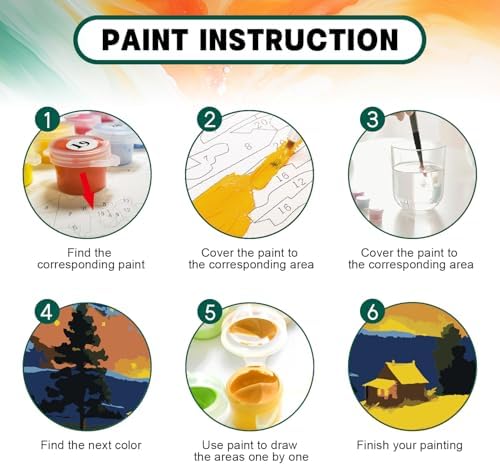 Framed Paint by Numbers Kit for Adults Beginner, Starry Night Easy Adult Paint by Number Kits on Canvas, DIY Acrylic Watercolor Landscape Oil Paint by Number for Adults for Home Decor Gift 8x12 Inch - Image 4