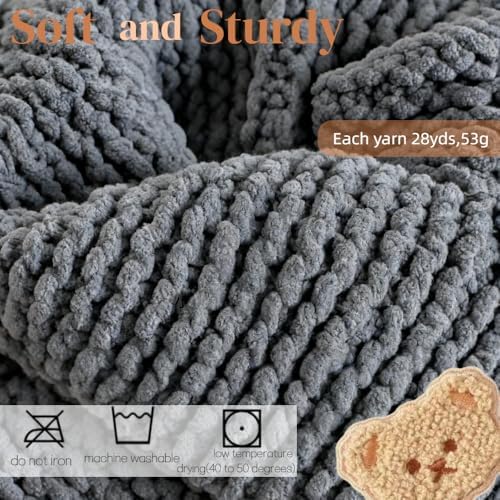 Yarniss Knitting Loom Kits，Knitting Scarf Kits with Gray Yarn - Image 4