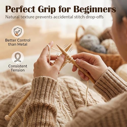 LIHAO 36 PCS Bamboo Knitting Needles Set - Image 4