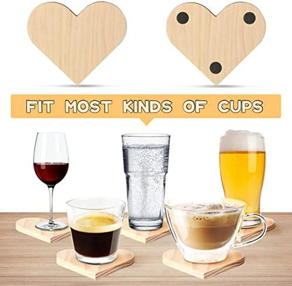 12 PCS Unfinished Wood Coasters, Solid Wooden Blanks for Laser Engraving - Image 4